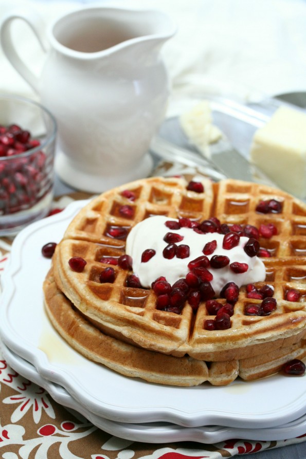 Bourbon Pomegranate Waffles