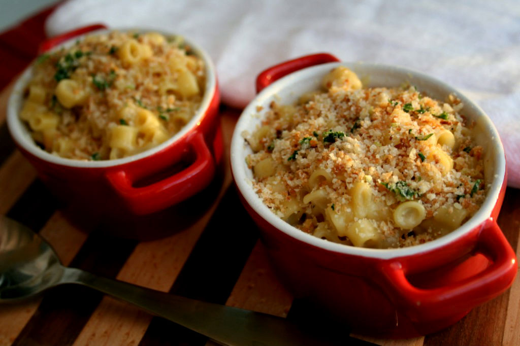 Smoked Gouda Mac and Cheese with Baked Chicken Tenders