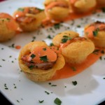 Cajun Shrimp Cornbread Bites with Roasted Red Pepper Aioli