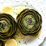 Steamed Artichokes with Lemon Parsley Butter