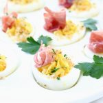 Prosciutto Topped Deviled Eggs