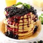 Cornmeal Pancakes with Blueberry Syrup